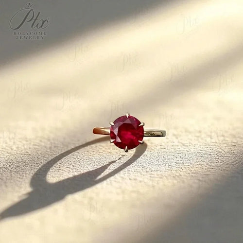 Customize Ring 6 Prongs Round Lab Grown Ruby Sapphire Columbia 925 Silver First Choice for Christmas Gifts Hypoallergenic