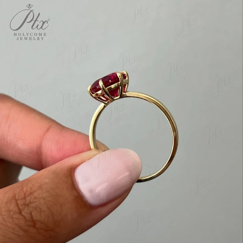 Customize Ring 6 Prongs Round Lab Grown Ruby Sapphire Columbia 925 Silver First Choice for Christmas Gifts Hypoallergenic